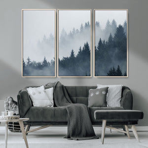 Foggy Pine Forest Wall Art Canvas Print