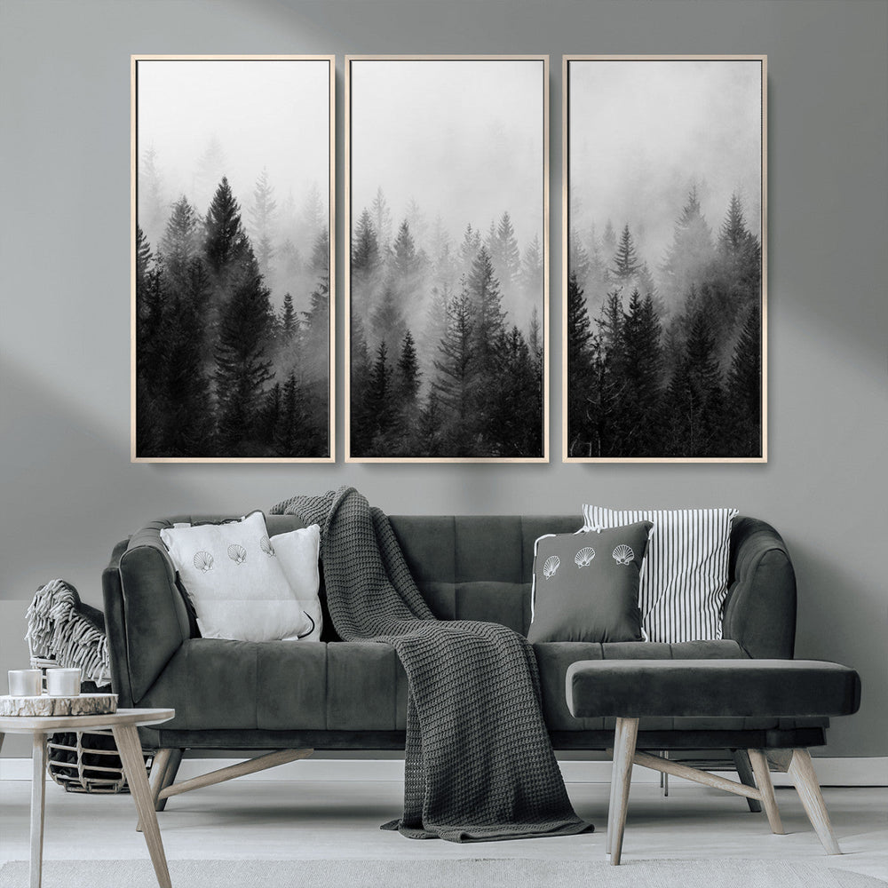 Fogy Forest Canvas Wall Art Print - Mountain Wall Art with