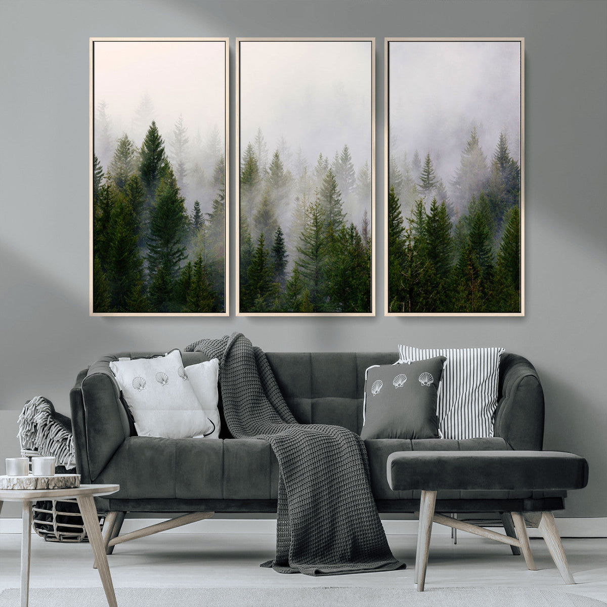 Forest Wall Art Canvas Print | Foggy Forest Wall Art | Pine