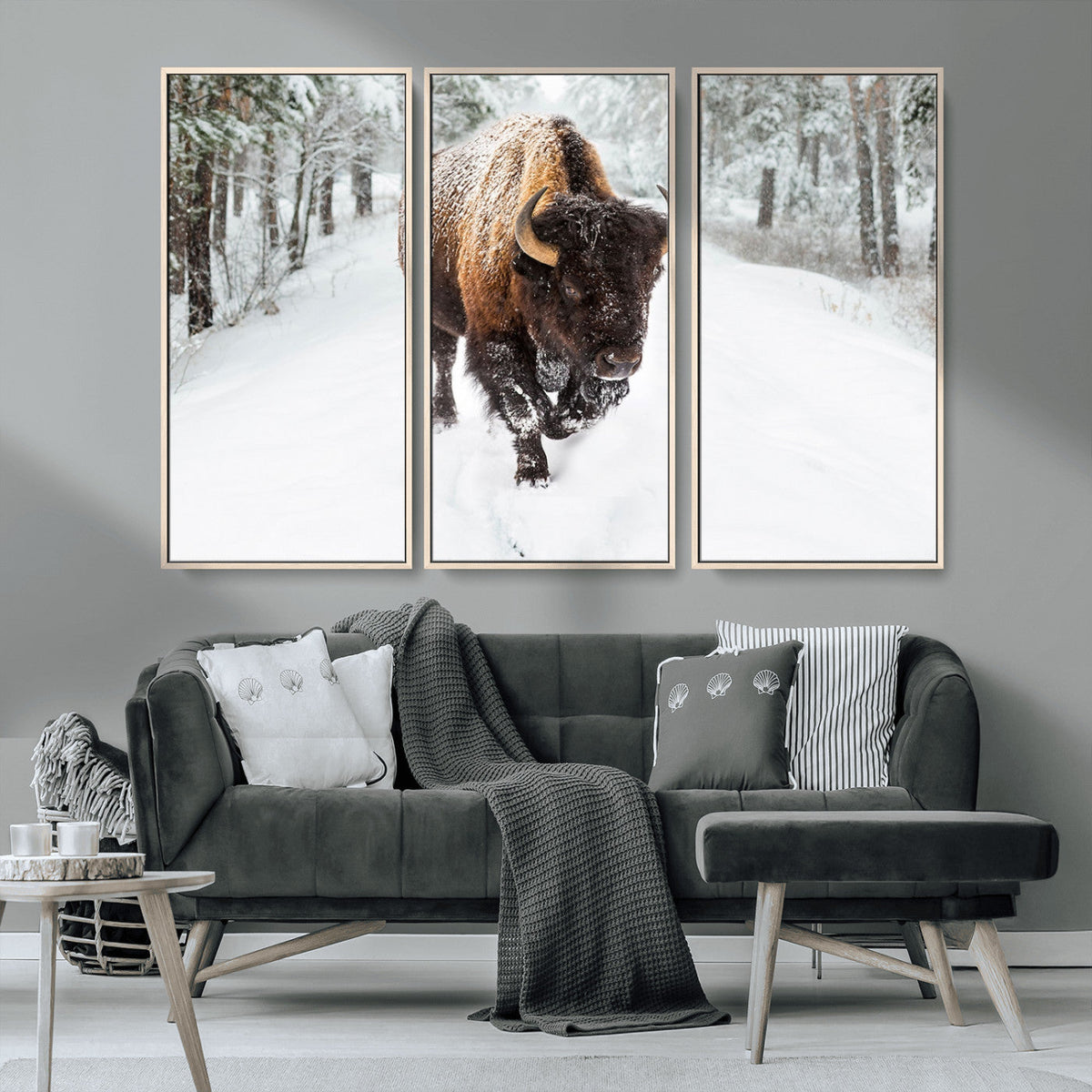 Bison Wall Art Canvas Print For Farmhouse, Animal Canvas