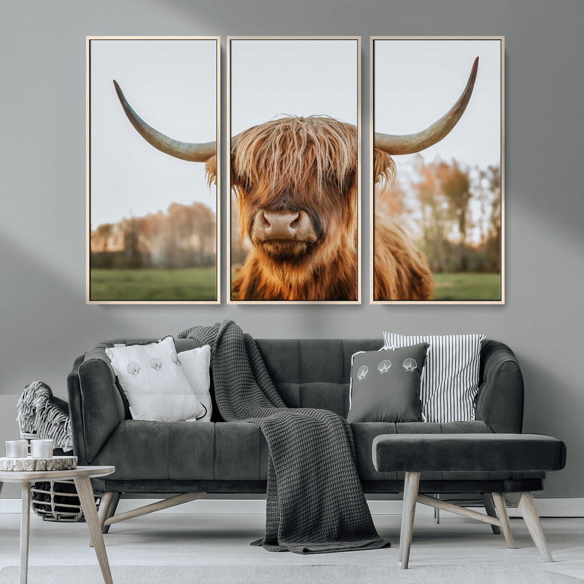 Highland Cow Animal Scottish Cattle Art Print Farmhouse Wall