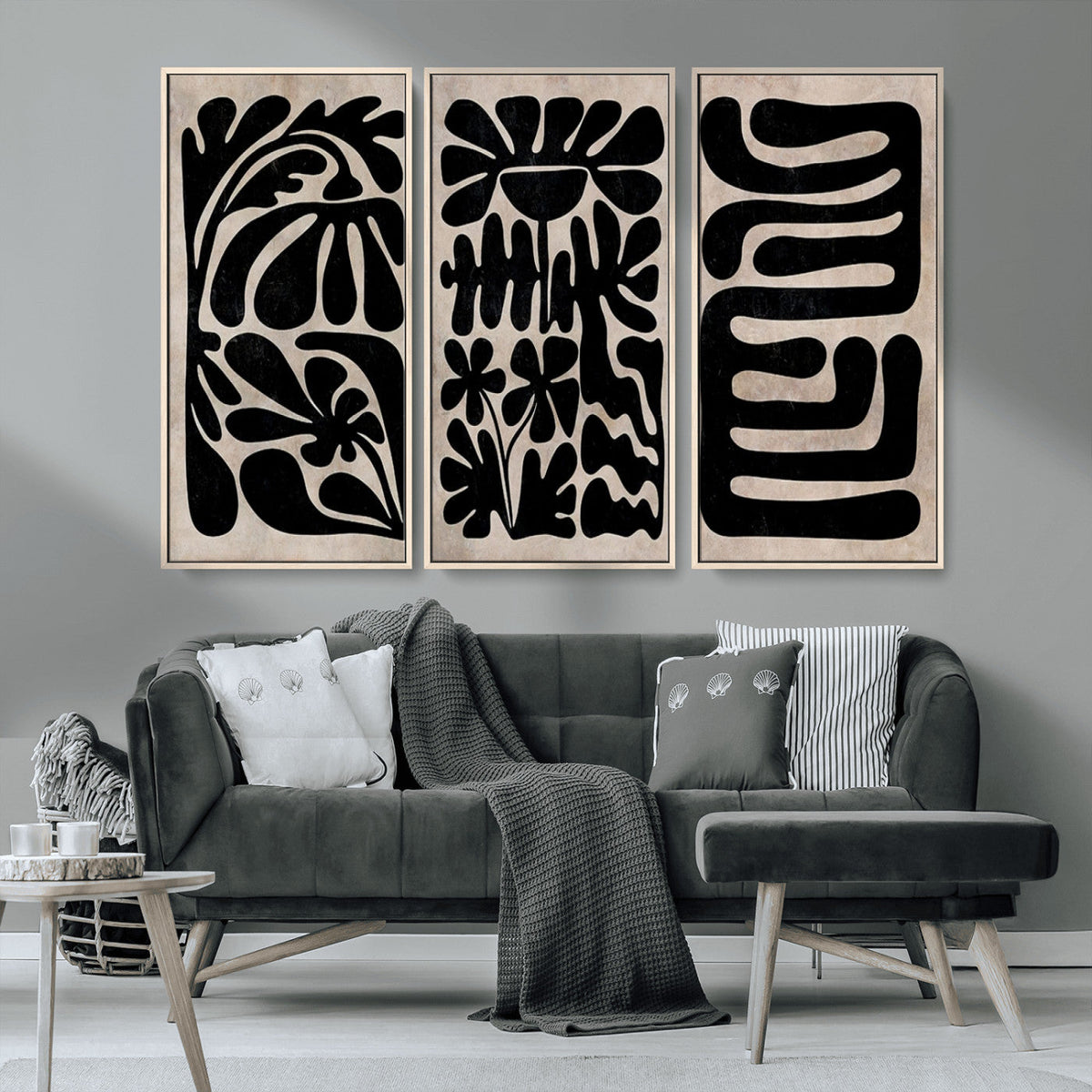 Canvas Print Wall Art Abstract Art Boho, Framed Boho Art