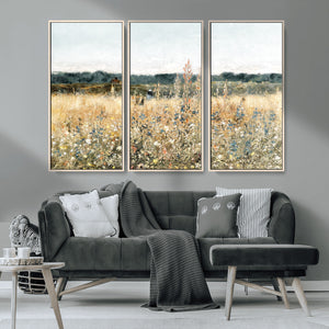 Wildflower Field Wall Art Canvas | Nature-Inspired Landscape