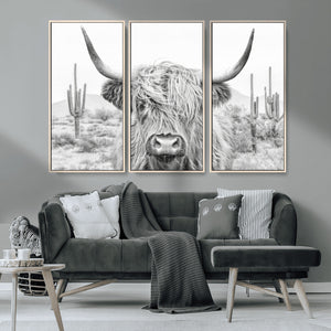 Rustic Charm | Cow Longhorn Black White Bighorn Wall Art