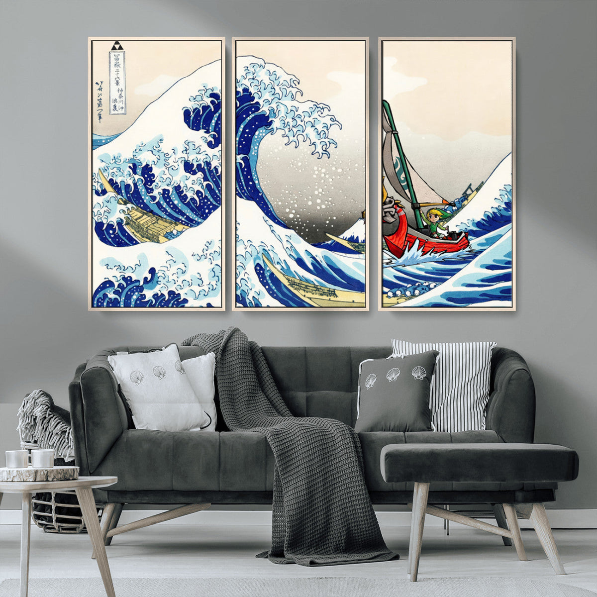 Katsushika Hokusai Kanagawa Giant Wave Wall Art Canvas Print