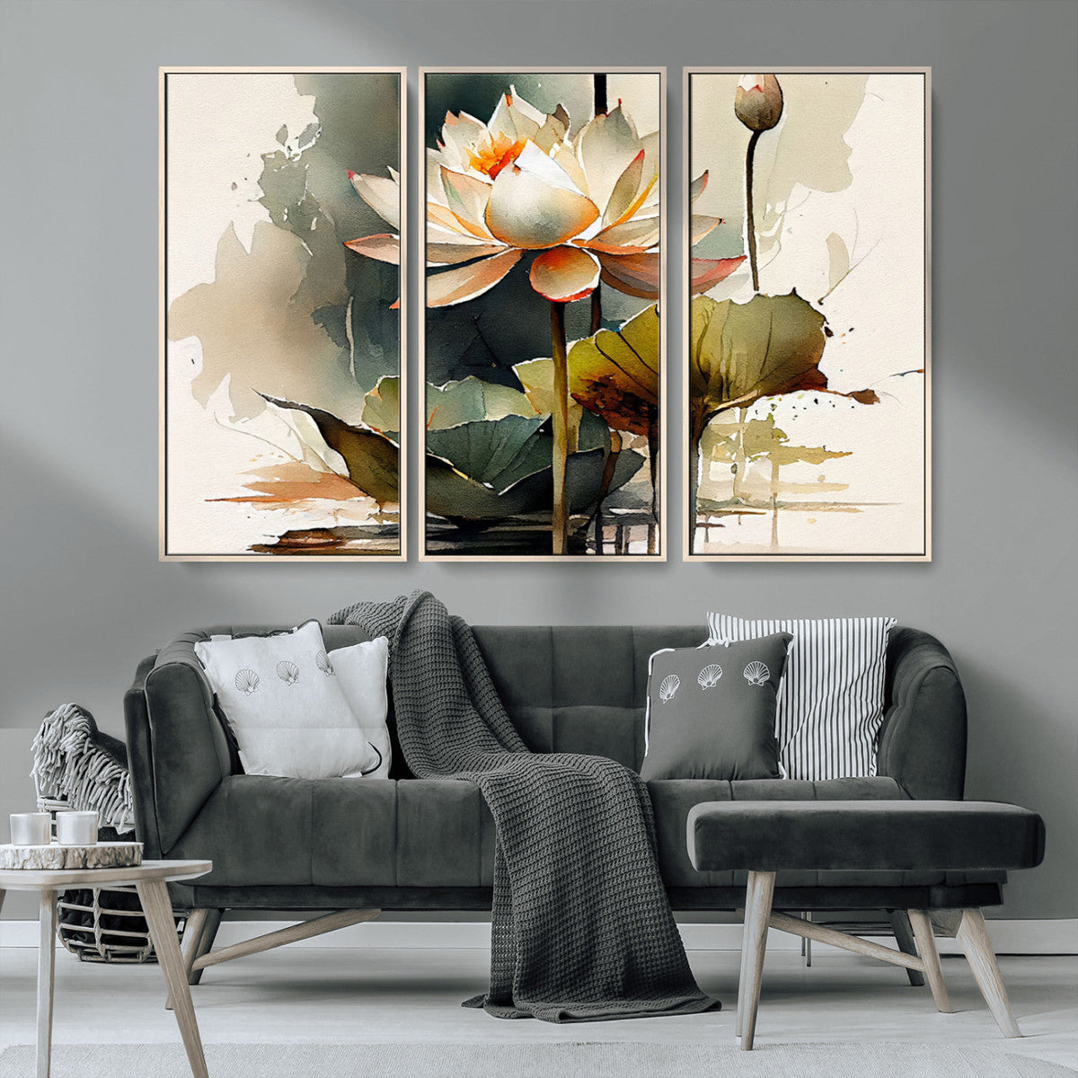 Lotus Flower Watercolor Canvas Print – A Symbol of Serenity