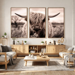 Scottish Cow Longhorn Wall Art Canvas Print