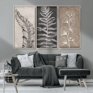 Minimalist Botanical Wall Art Canvas Print, Framed and Ready