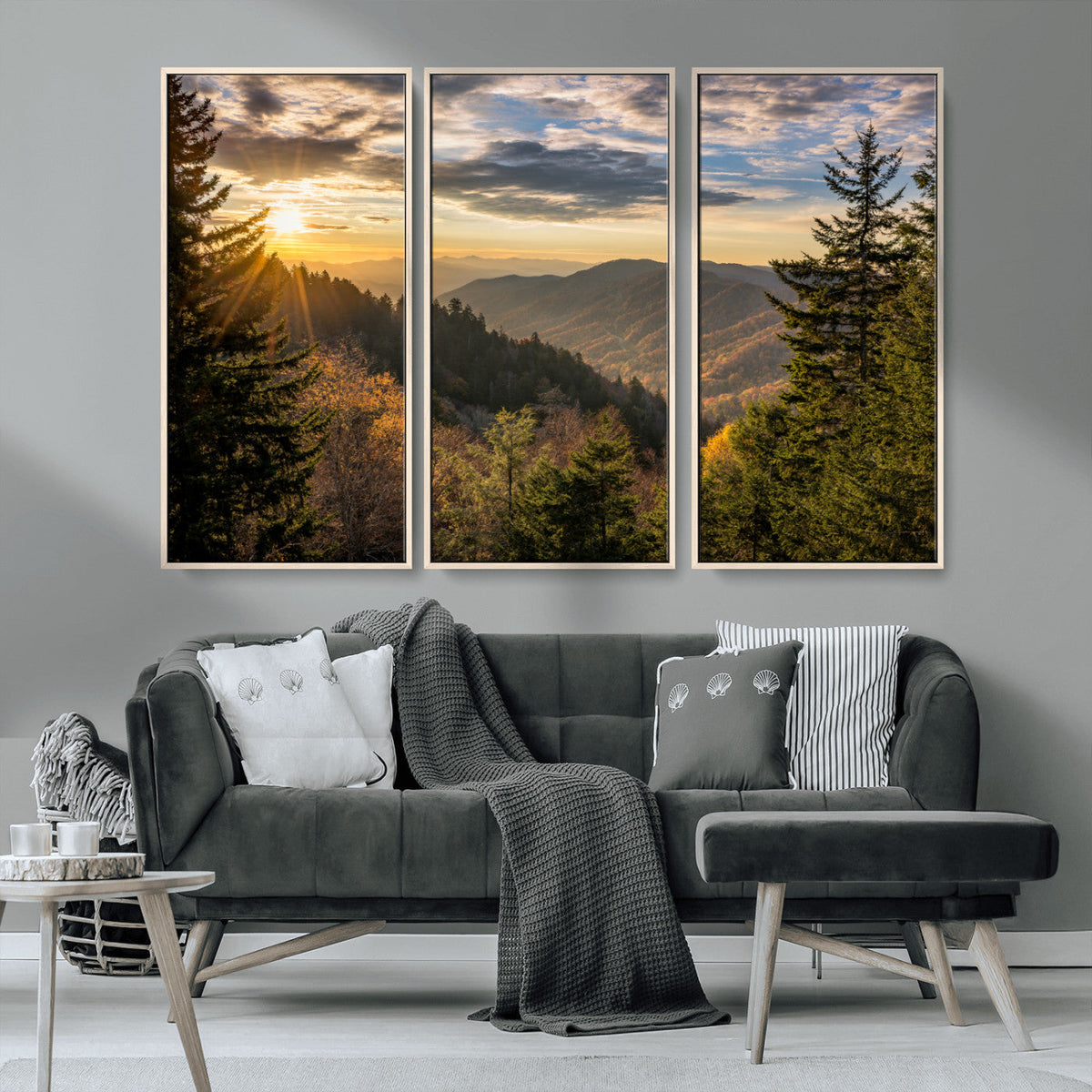 Sunrise Over the Smoky Mountains Canvas Wall Art –