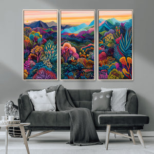 Colorful Abstract Landscape Wall Art Print Canvas - Vibrant