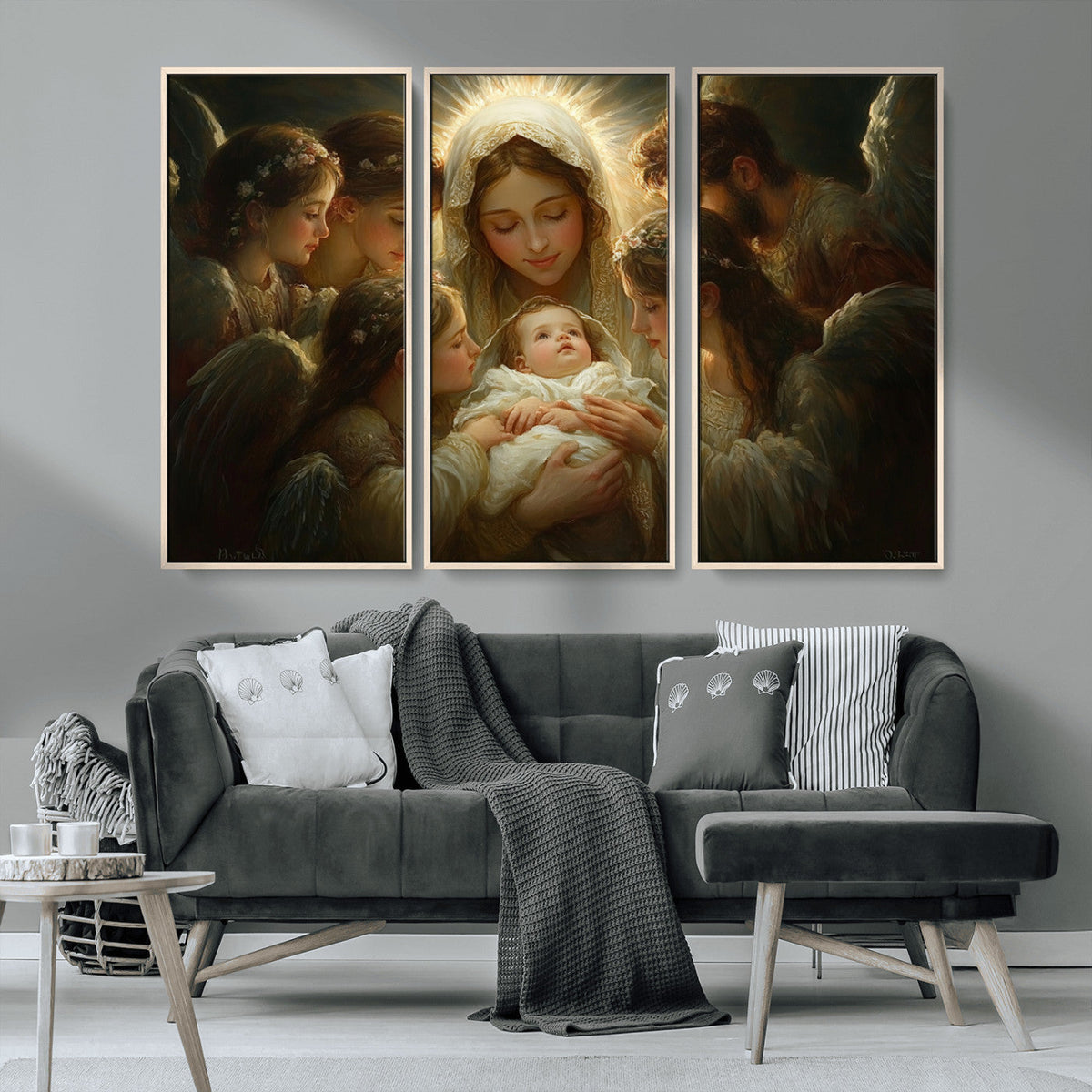 Mary Jesus Canvas Wall Art Print - Madonna and Child with