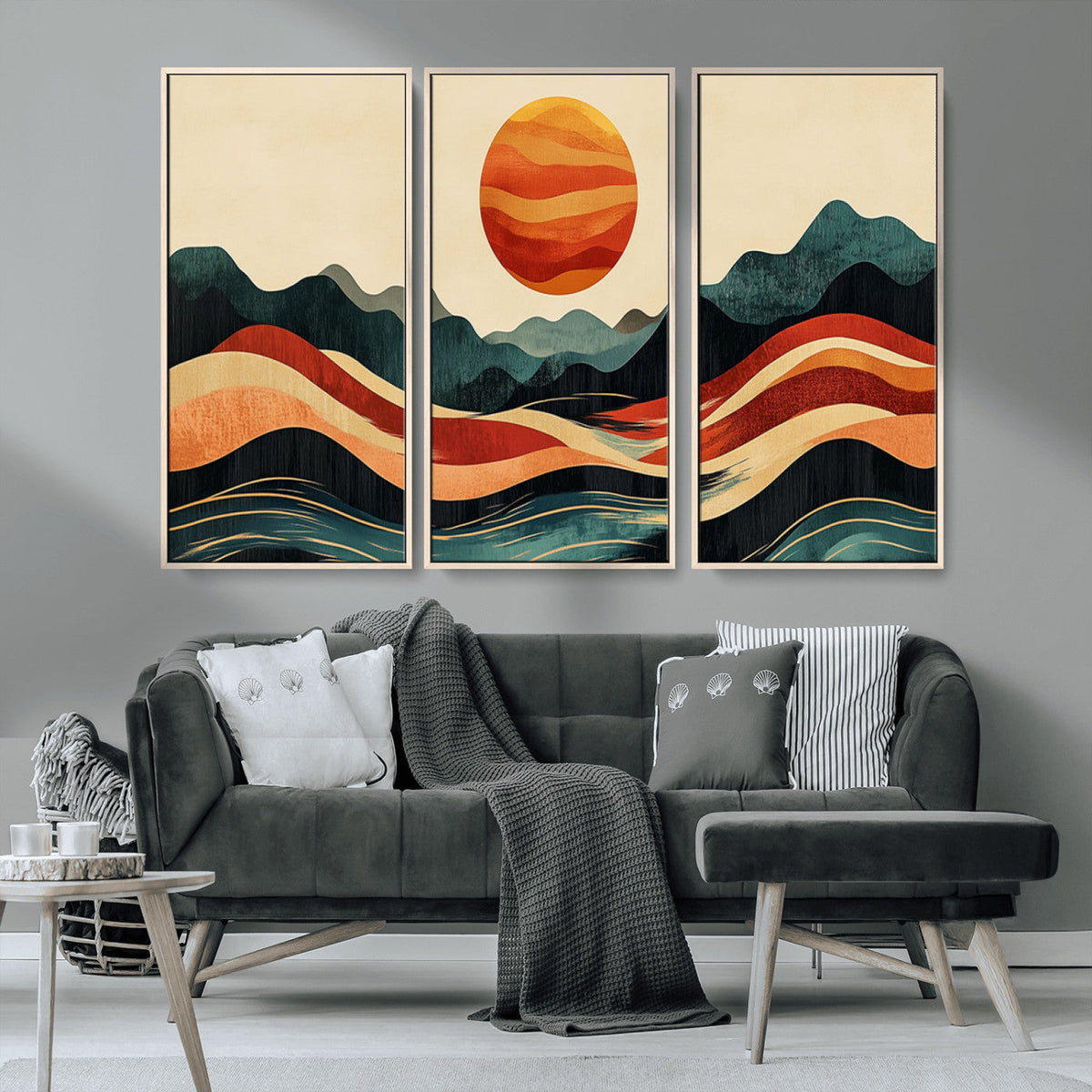 Mountain Triptych Wall Art Canvas Print – Western Nature