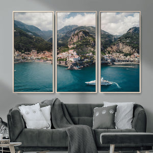Amalfi Coast Wall Art – Framed Italian Seaside Canvas