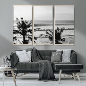 Tropical Coastline Wall Art Canvas Print – Framed Palm Trees