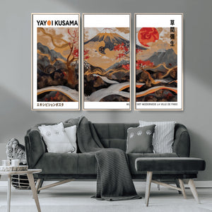 Modern Japanese Wall Art Canvas Print – Framed Abstract