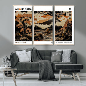 Modern Japanese Wall Art Canvas Print – Framed Abstract