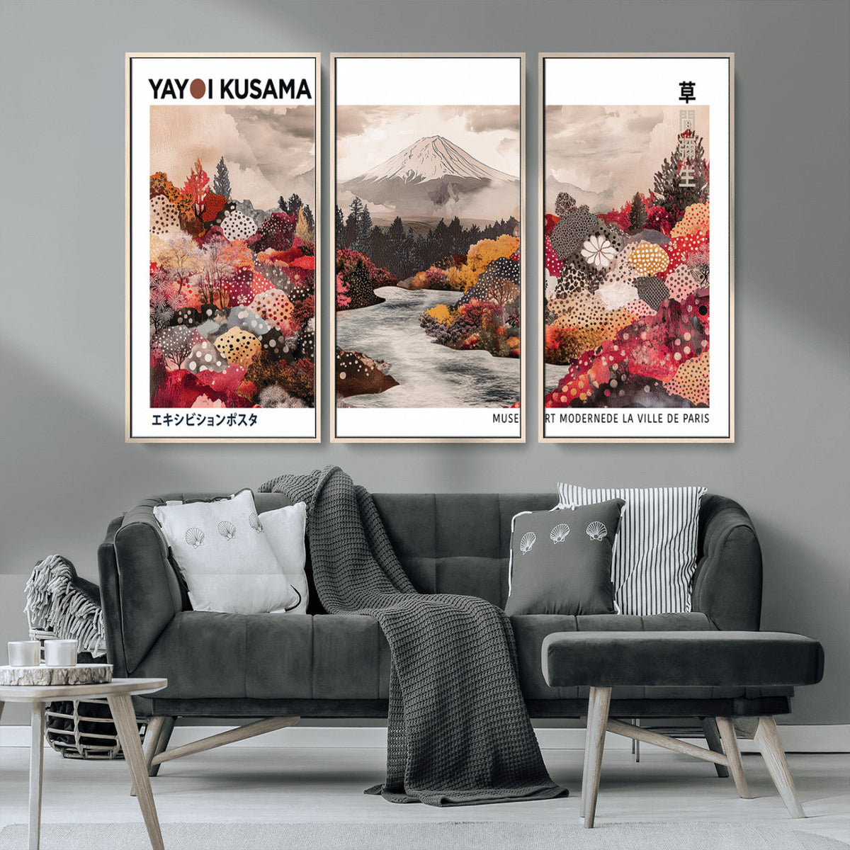 Modern Japanese Wall Art Canvas Print – Framed Abstract