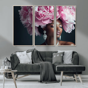 Black Beauty Petal Crown Wall Art Canvas Print – Floral