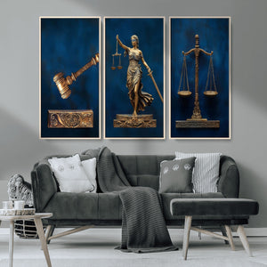 Lady Justice Wall Art Canvas Print – Elegant Gold Legal