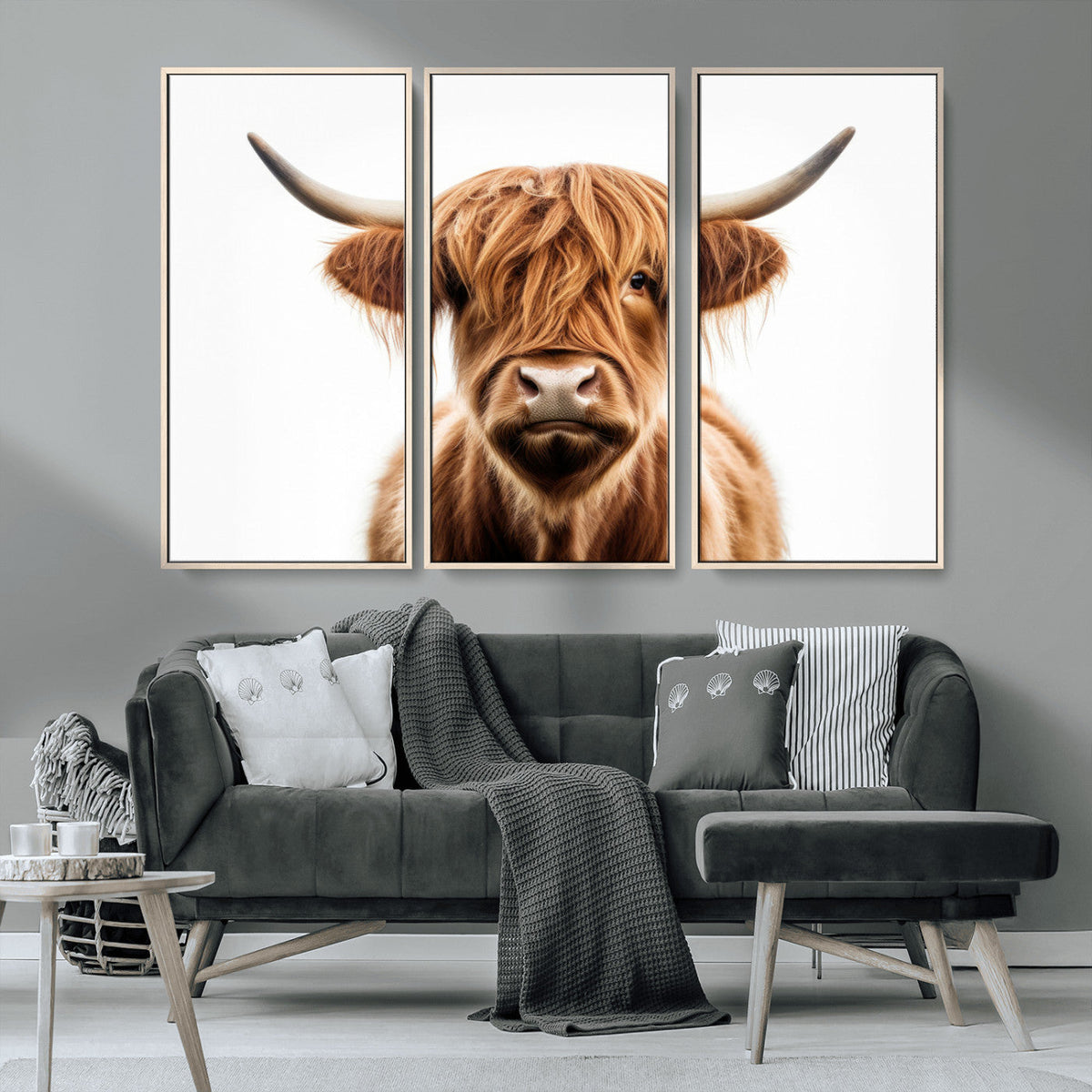 Scottish Highland Cow Canvas Print, Framed Highland Cow
