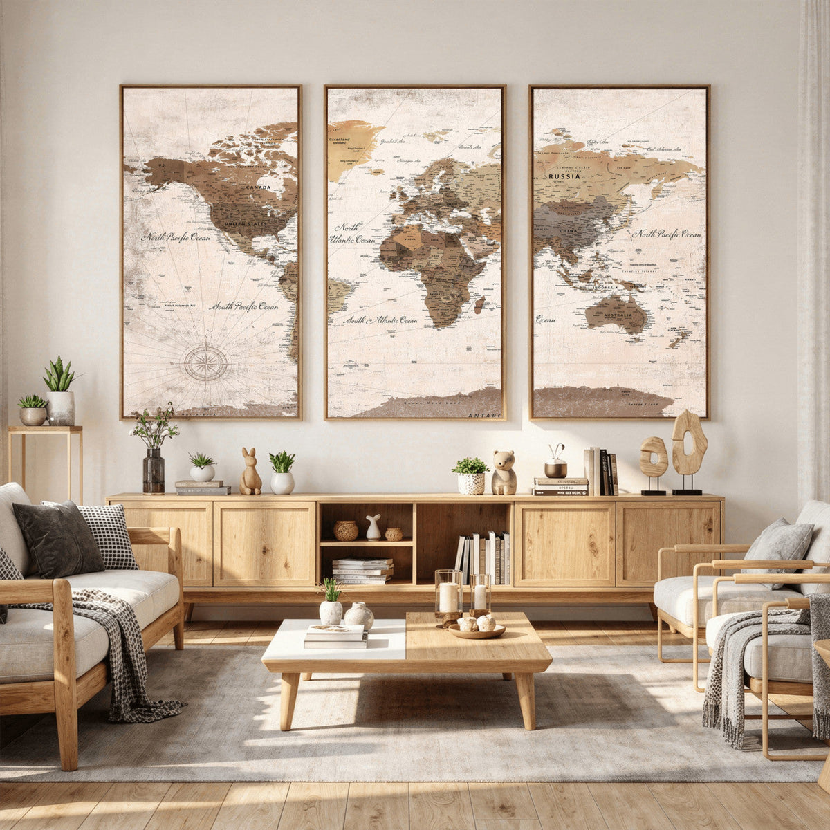 World Map Canvas Print – Framed Travel Map Wall Art for