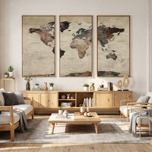 World Map Canvas Print – Detailed Map of the World Adventure