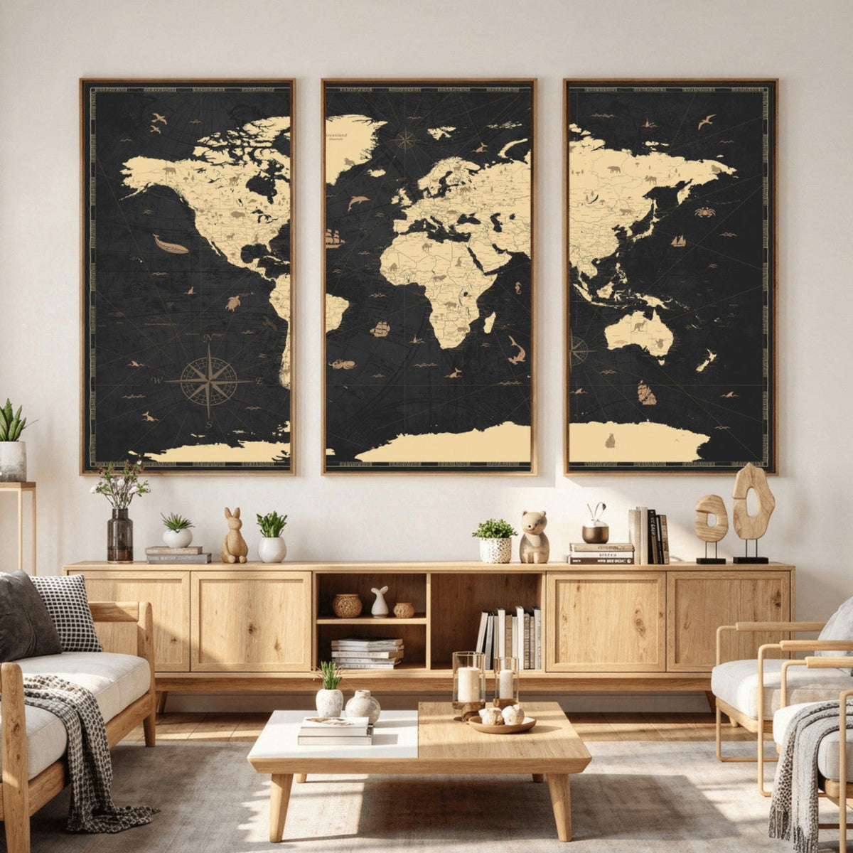 World Map Canvas Print – Detailed Map of the World Wall Art