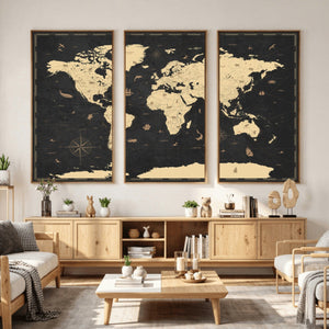 World Map Canvas Print – Detailed Map of the World Wall Art
