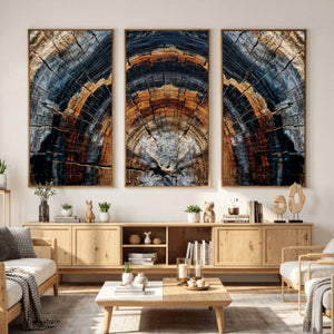 Abstract Wood Grain Canvas Print, Tree Ring Pattern Wall