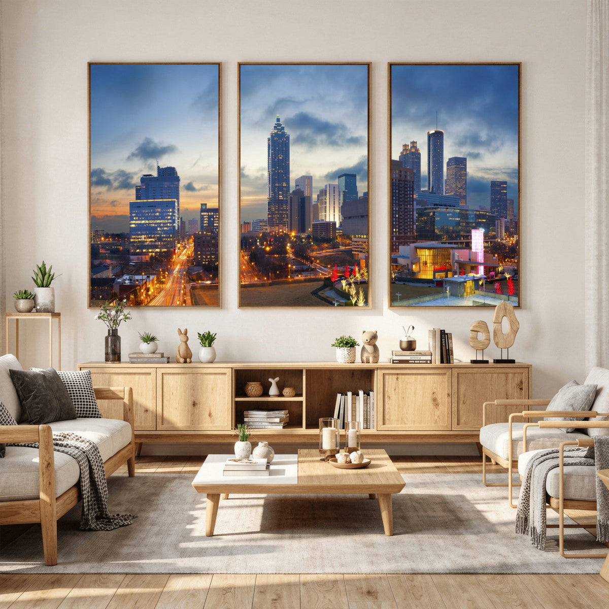 Atlanta Skyline Wall Art Canvas Print, Atlanta Downtown