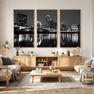 Austin Skyline Wall Art Canvas Print, Austin Downtown Night