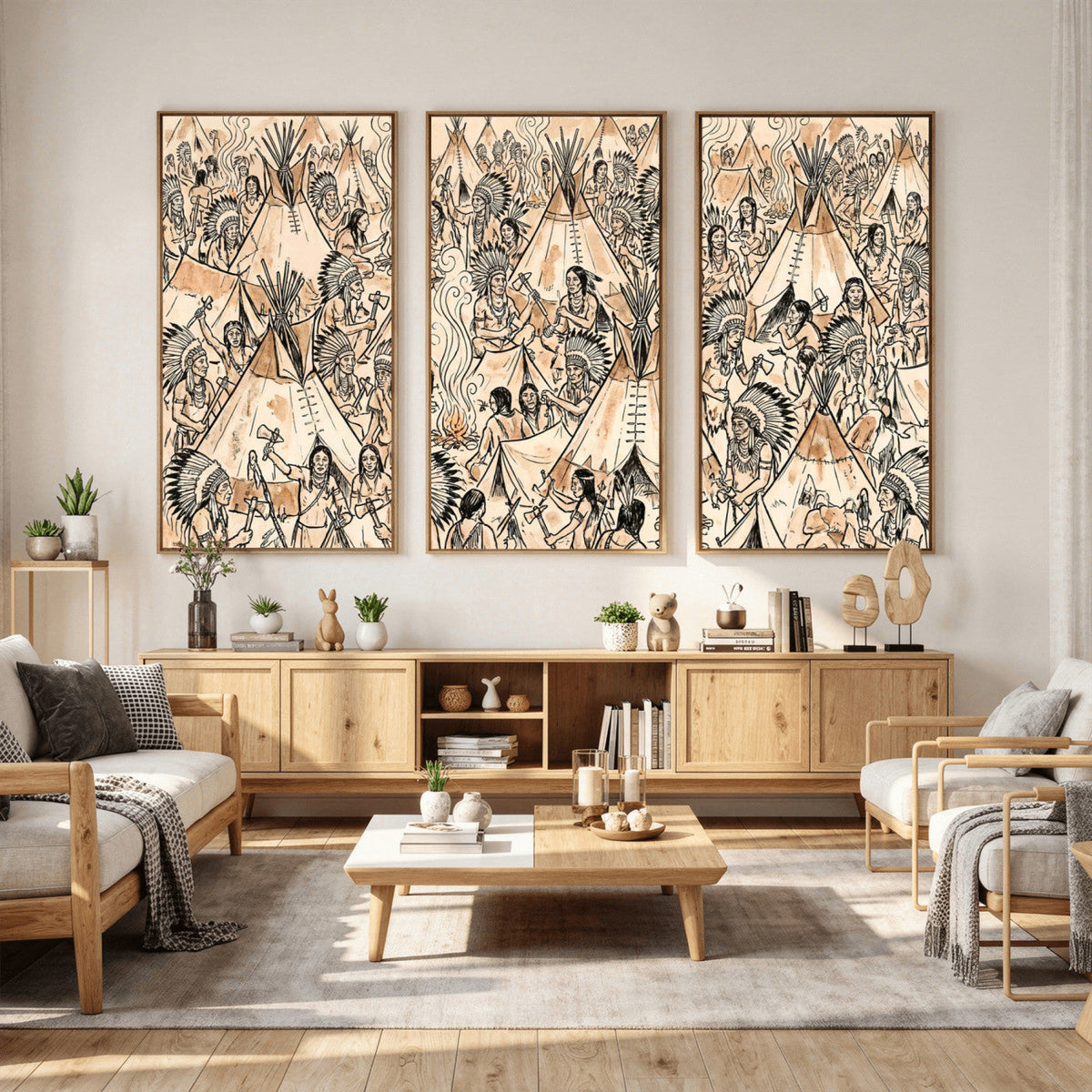 Native American Indian Wall Art Canvas Print - Abstract