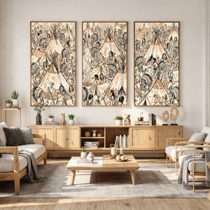 Native American Indian Wall Art Canvas Print - Abstract