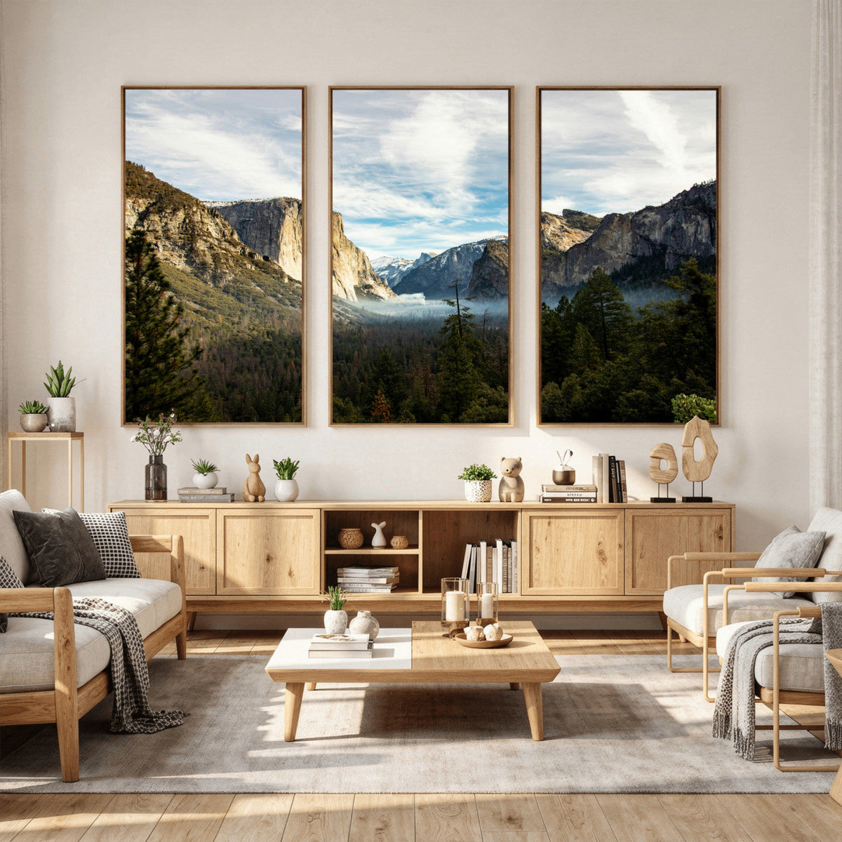Yosemite Valley Mountain Wall Art Canvas Print, Granite
