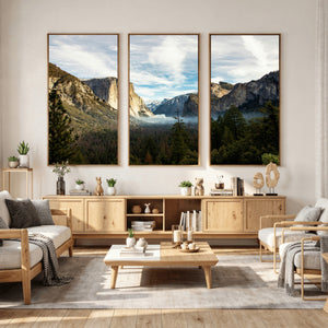 Yosemite Valley Mountain Wall Art Canvas Print, Granite