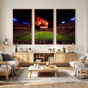Auburn Stadium Wall Art Canvas Print, College Football Night