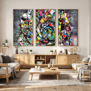 Abstract Graffiti Collage Street Art Wall Art Canvas Print