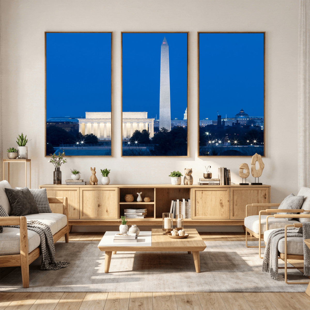 Washington DC Skyline Wall Art Canvas Print – Lincoln