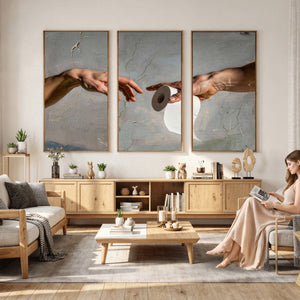 Funny Bathroom Wall Art Canvas, Creation of Toilet Paper