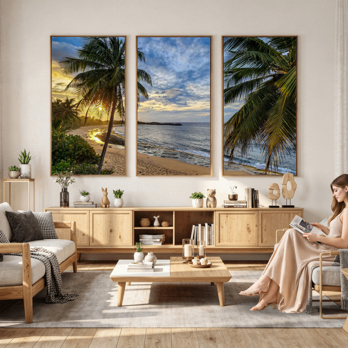 Mar Chiquita Beach Puerto Rico Canvas Wall Art, Manati Caribbean Coastal Photography Print, Tropical Ocean Sunset Decor