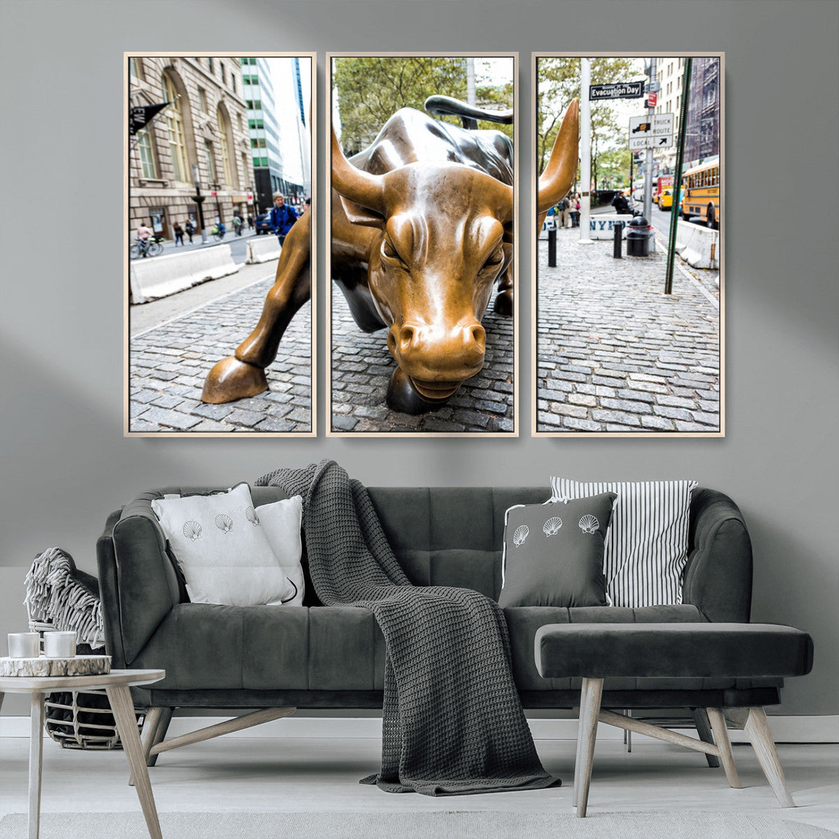 Charging Bull Wall Art Canvas Print