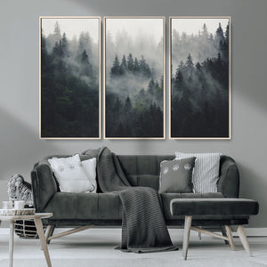 Nature Wall Decor - Serene Triptych Nature Print – Woodland