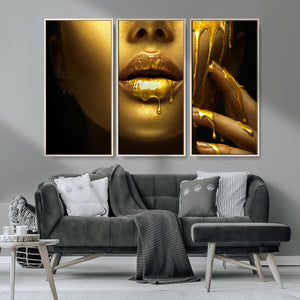 Gold and Women Wall Art Canvas Print