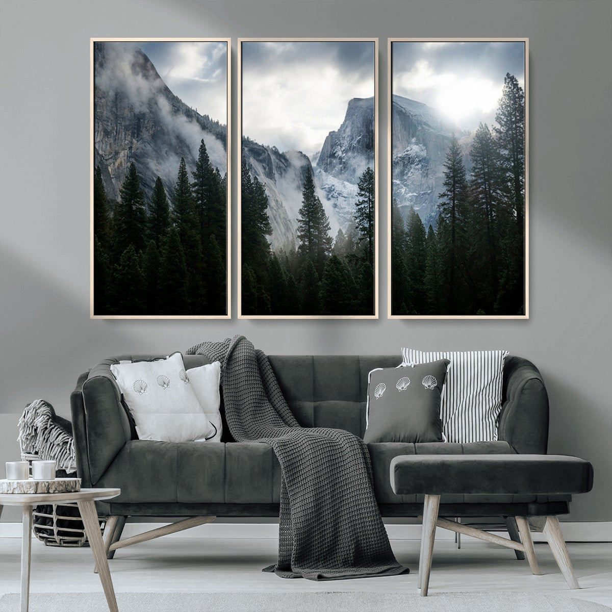 Yosemite National Park El Capitan Foggy Mountain Wall Art |