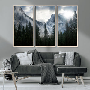 Yosemite National Park El Capitan Foggy Mountain Wall Art |