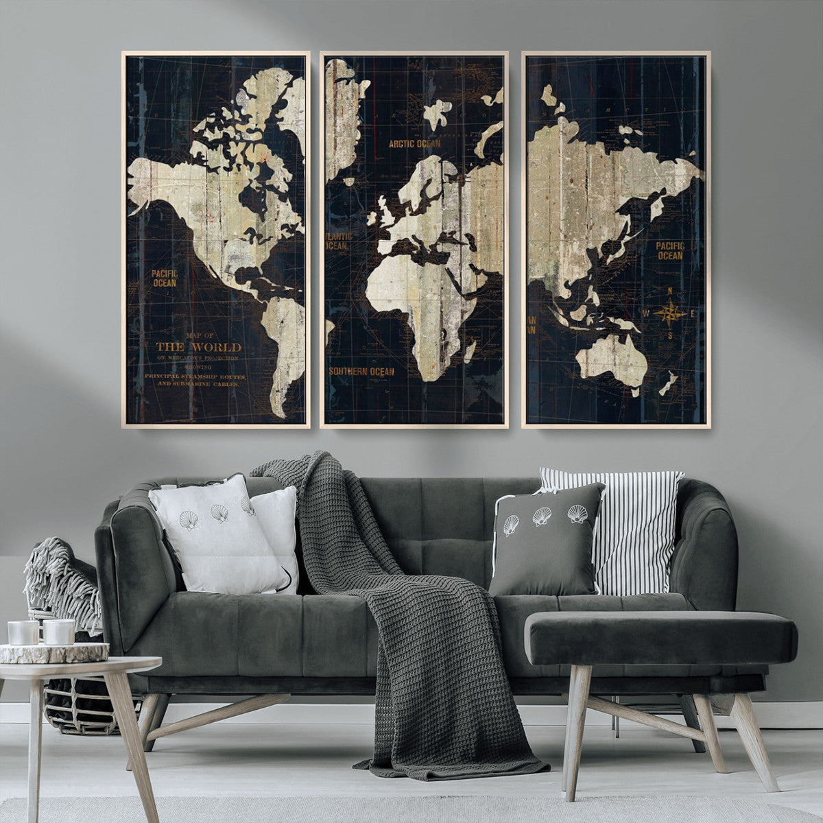 World Map Canvas Print – Detailed Map of the World Wall Art