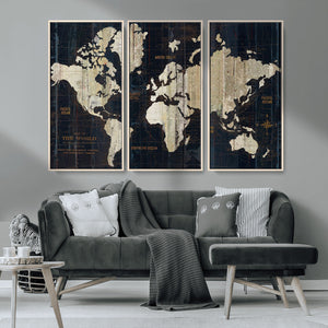 World Map Canvas Print – Detailed Map of the World Wall Art
