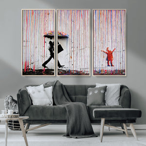 Banksy Wall Art Canvas Print, Framed Graffiti Art Picture