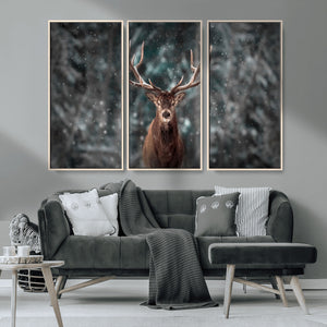 Wall Art Deer Art Animal Canvas, Framed Wall Art Deer Canvas