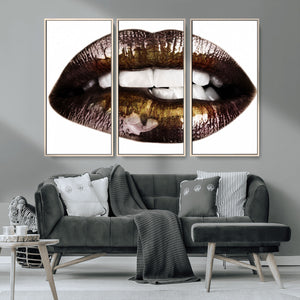 Close Up Lips Wall Art Canvas Print